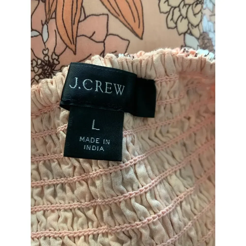 J. Crew Squareneck Cotton Poplin Dress in Zinnia Floral Size Large